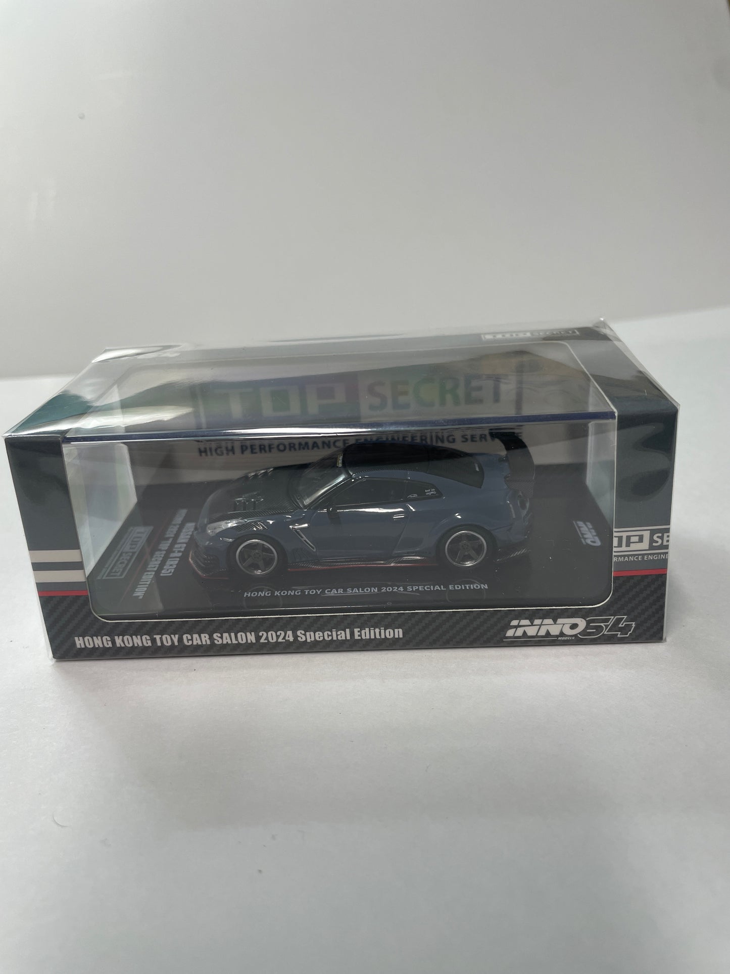 Inno64 1/64 Nissan GT-R (R35) Nismo 2024 Top Secret Edition Hong Kong Toy Car Salon Blue