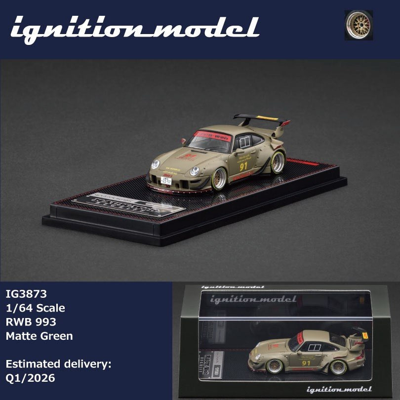Ignition Model 1/64 RWB 993 Matte Green - 3873 – Flipn Diecast