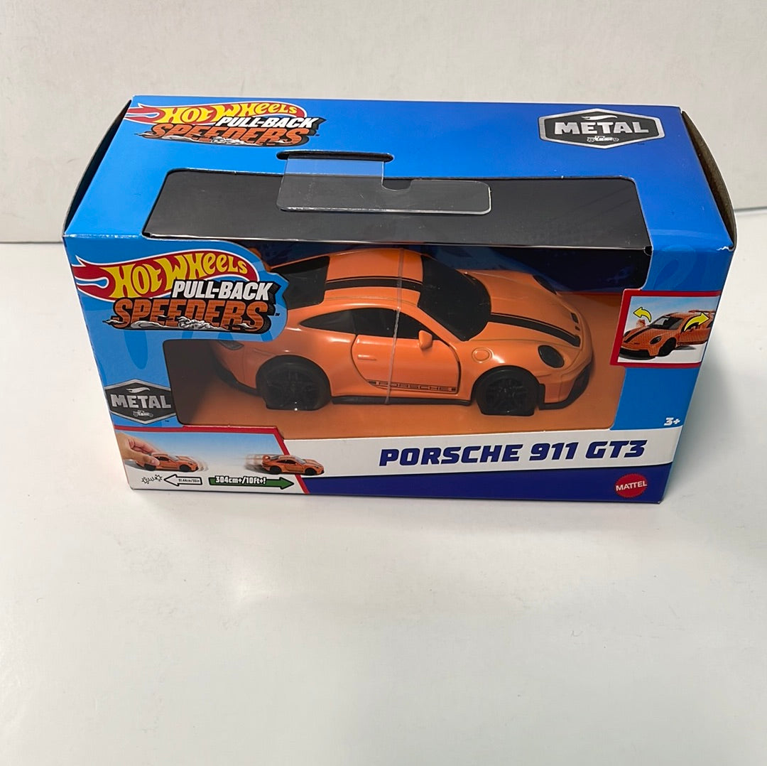 1/43 Hot Wheels Pull-Back Speeders Porsche 911 GT3 Orange – Flipn