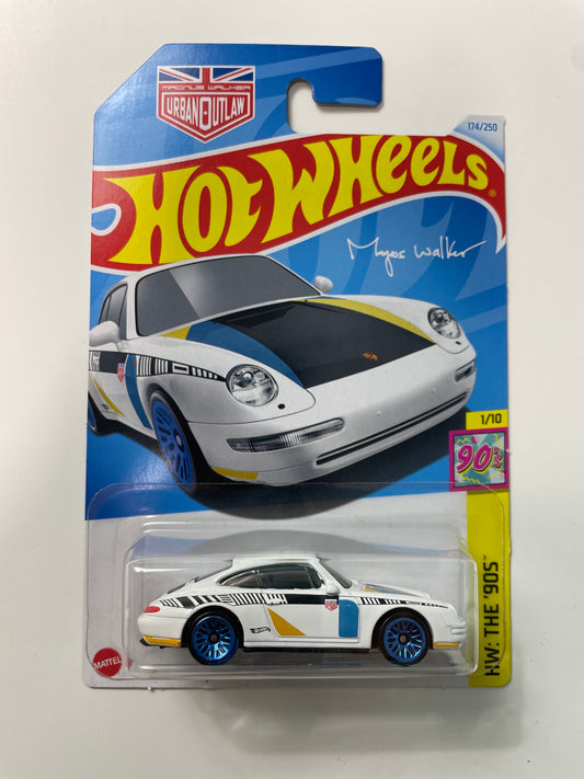 Hot Wheels 1/64 ‘96 Porsche Carrera White & Blue - Damaged Box
