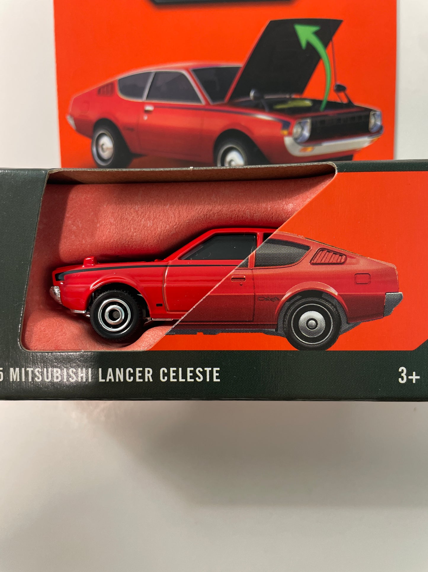 Matchbox 1/64 Moving Parts 1975 Mitsubishi Lancer Celeste Red