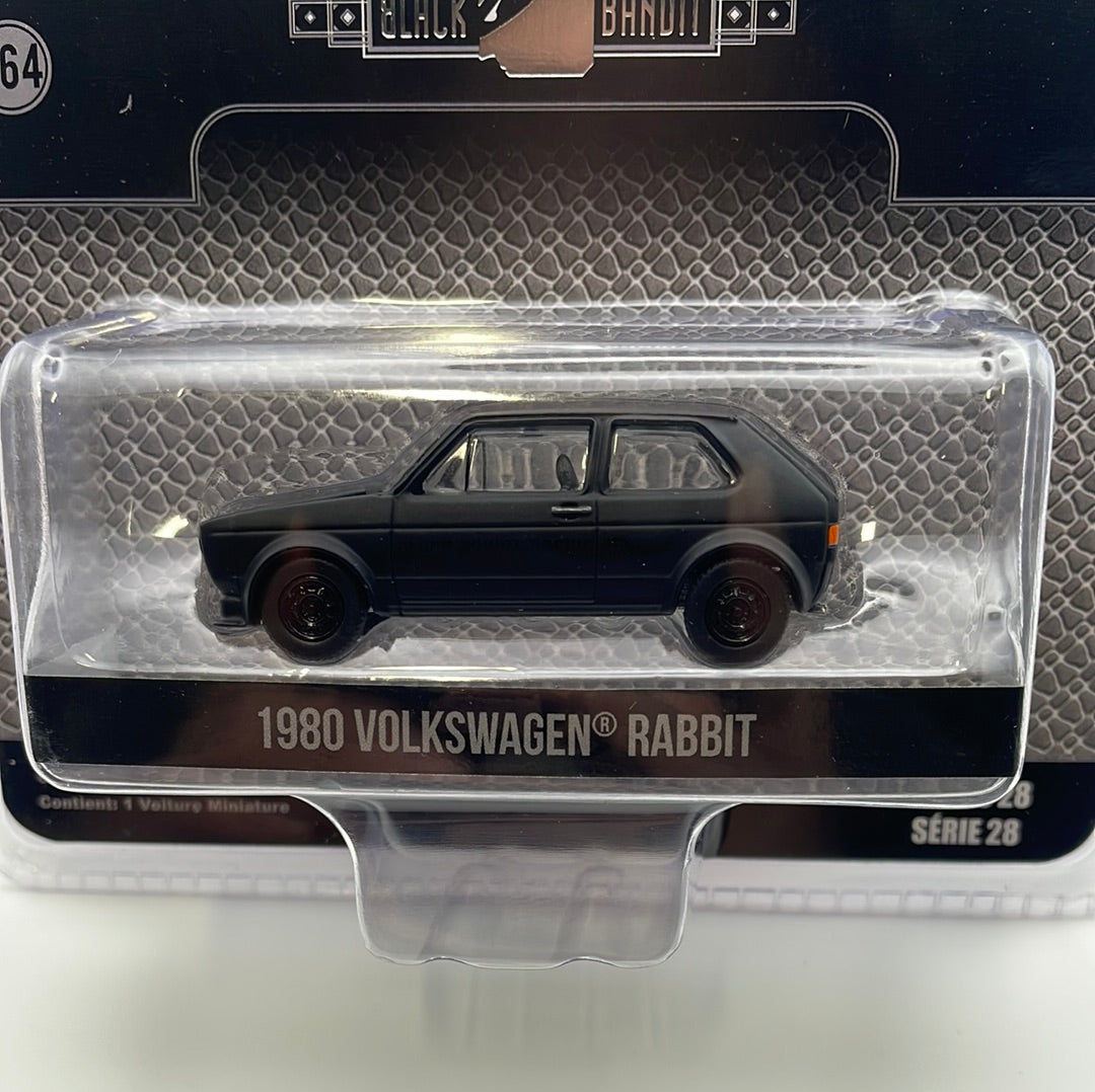 1/64 Greenlight Black Bandit Collection Series 28 1980 Volkswagen Rabbit Black