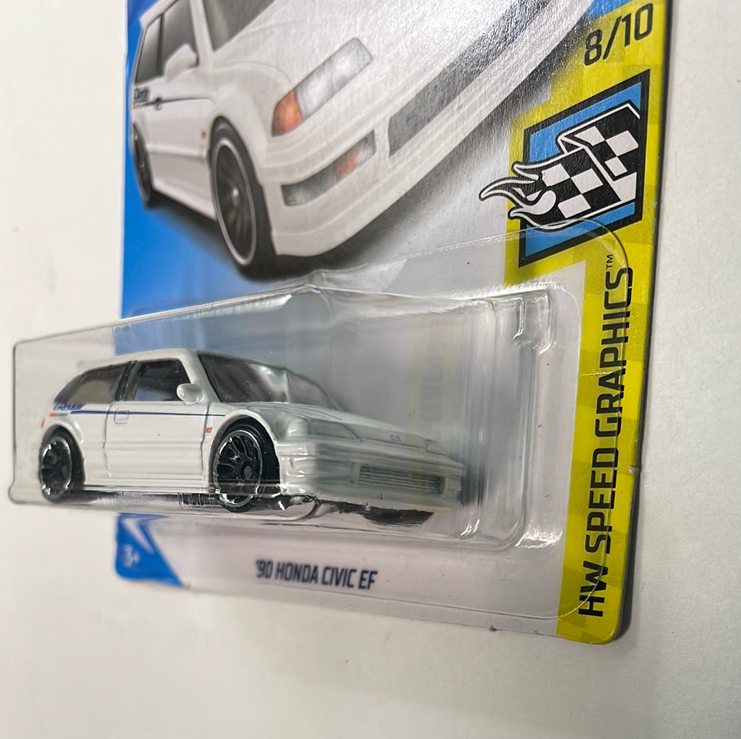 Hot Wheels 1/64 ‘90 Honda Civic EF Greddy White - Damaged Card
