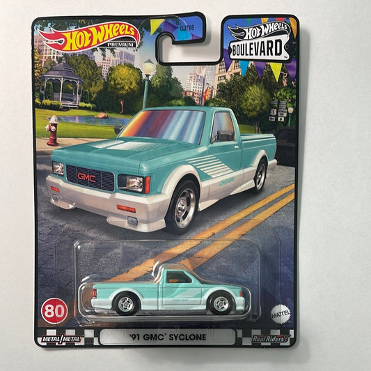 Hot Wheels 1/64 HW Boulevard ‘91 GMC Syclone Blue - Damaged Box