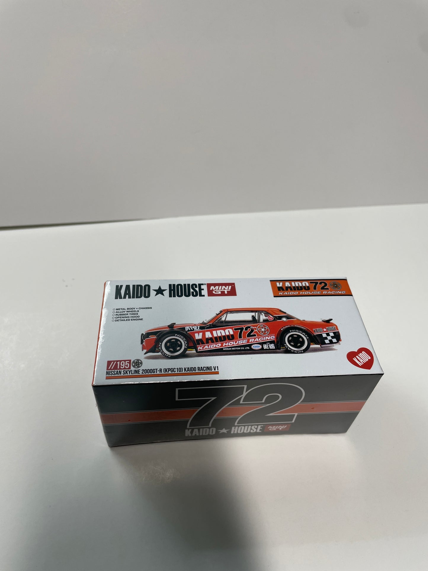 Mini GT x Kaido House 1/64 Nissan Skyline 2000GT-R (KPGC10) Kaido Racing V1 Red & Black - KHMG195
