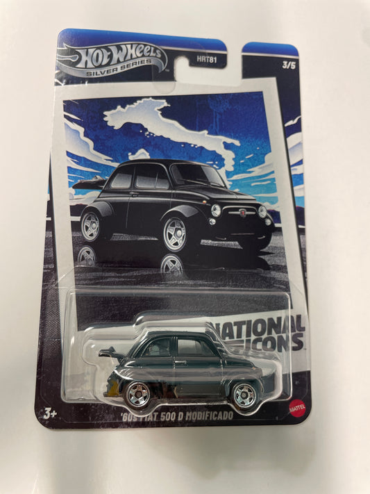 Hot Wheels 1/64 Silver Series National Icons '60s Fiat 500 D Modificado Black