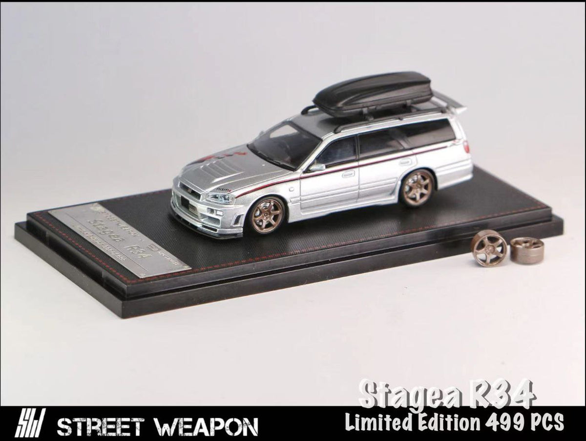 1/64 Street Weapon Nissan Stagea R34 Nismo Silver – Flipn