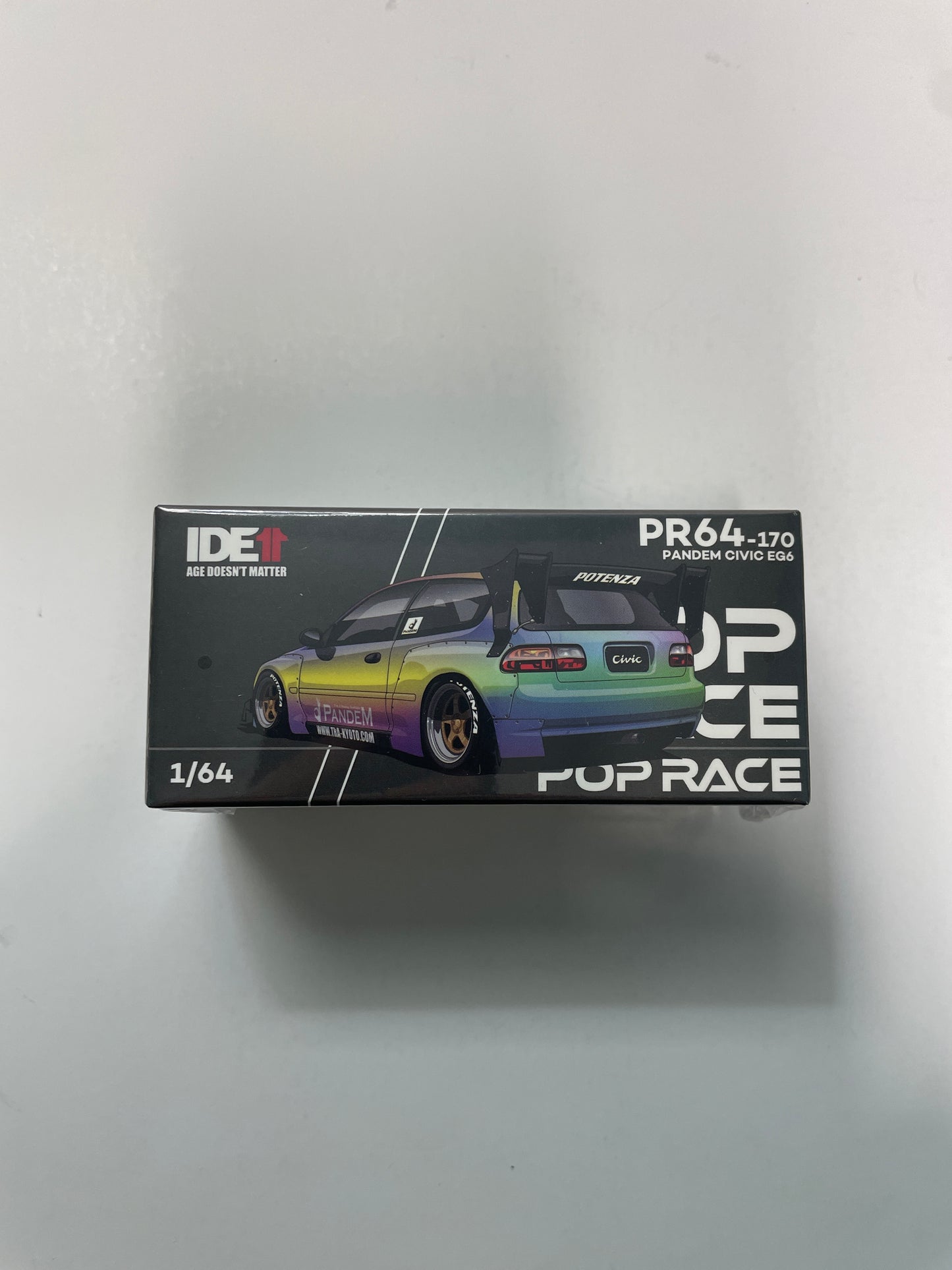 Pop Race 1/64 IDE Honda Pandem Civic EG6 Magic Chrome