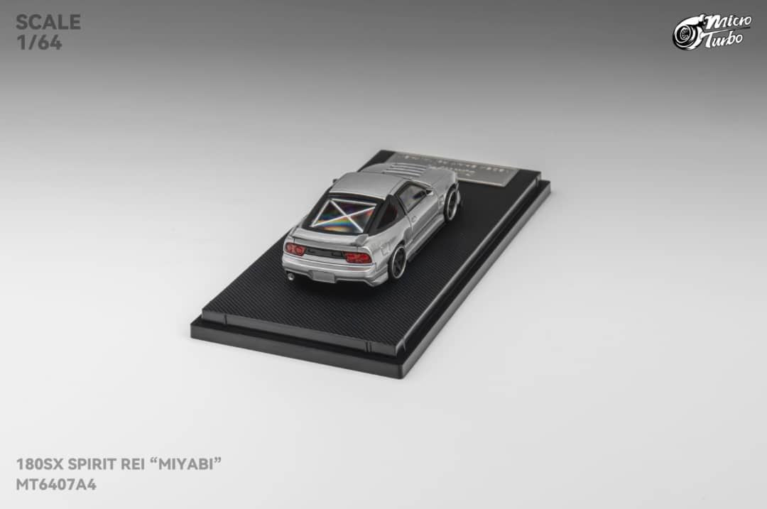 Micro Turbo 1/64 日産 180SX スピリット玲 シルバー Micro Turbo 1/64 Nissan 180SX Spirit Rei “Miyabi” Silver