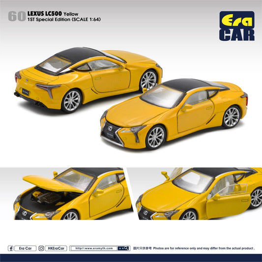 Era Car 1/64 Lexus LC500 Yellow 1st Special Edition n60