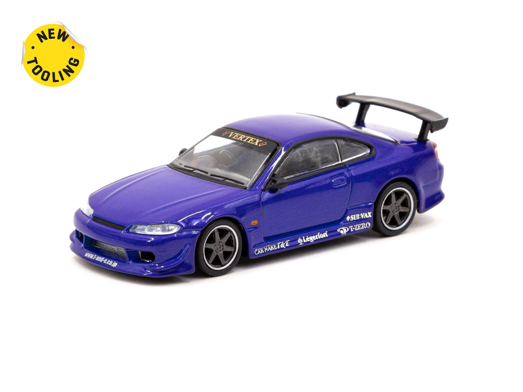 Tarmac Works Global64 1/64 1/64 VERTEX Nissan Silvia S15 Blue Metallic