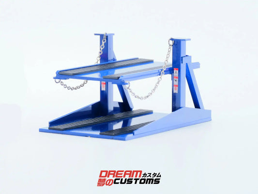 Dream Customs 1/64 Workshop Car Lift V2 - Parking Platform Blue