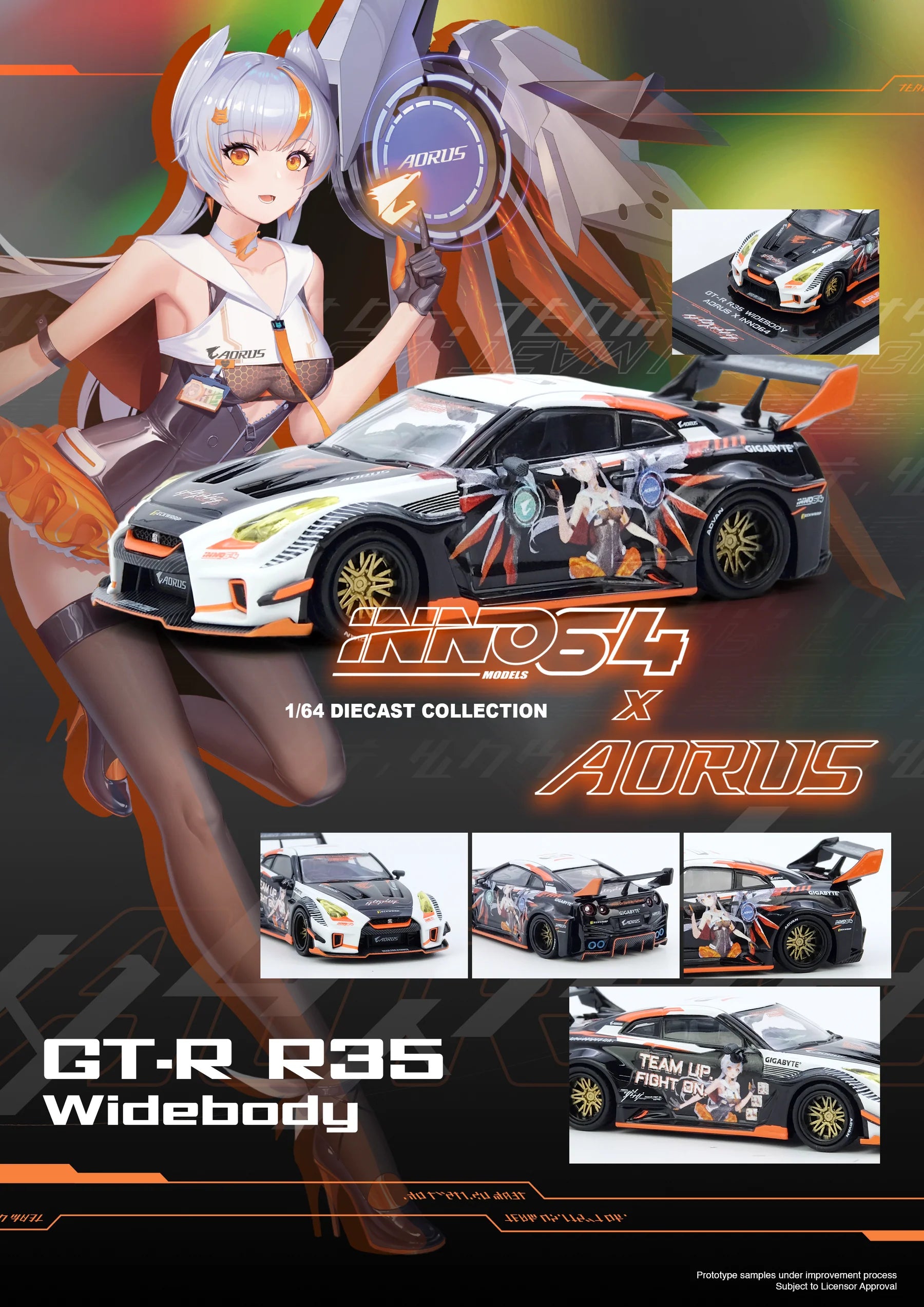 Inno64 1/64 Nissan GT-R (R35) Widebody Aorus x Inno64 Limited
