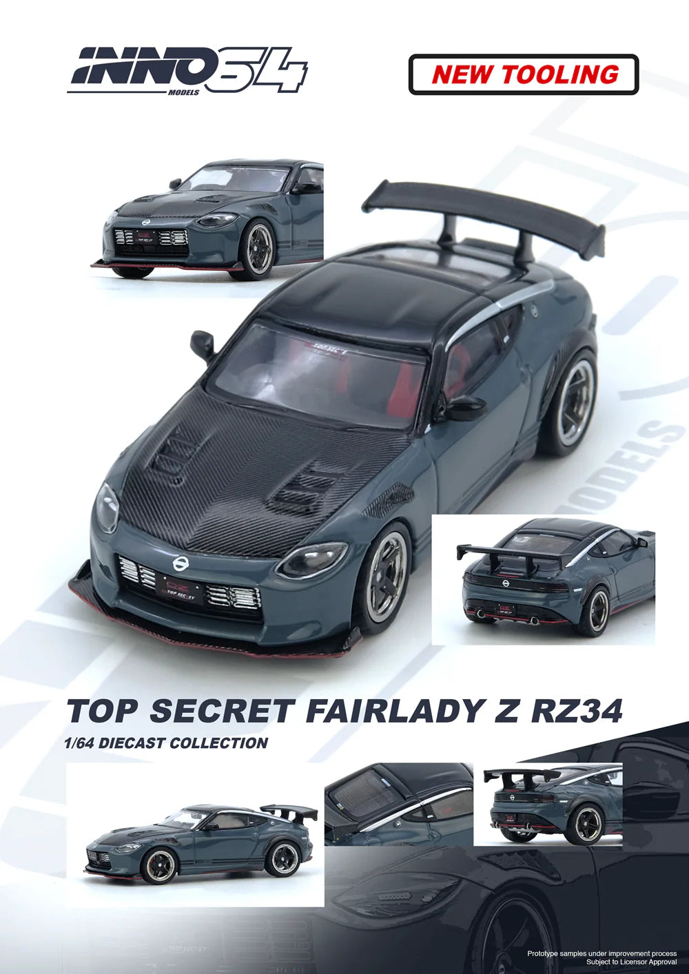 Inno64 1/64 Top Secret Nissan Fairlady Z (RZ34) Stealth Grey