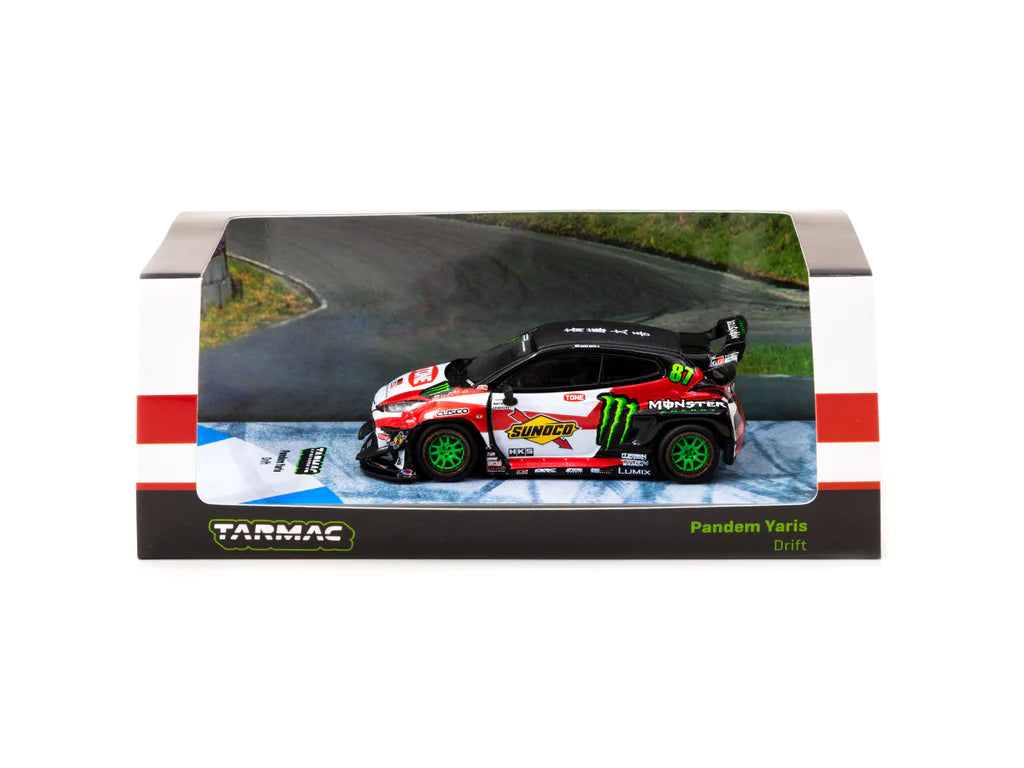 Tarmac Works 1/64 Pandem Yaris Drift - HOBBY64 Black & Red