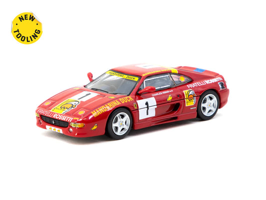 Tarmac Works 1/64 Ferrari F355 Challenge Macau Super Car Race 1994 Winner #01 Charles Kwan Special Edition - HOBBY64 Red