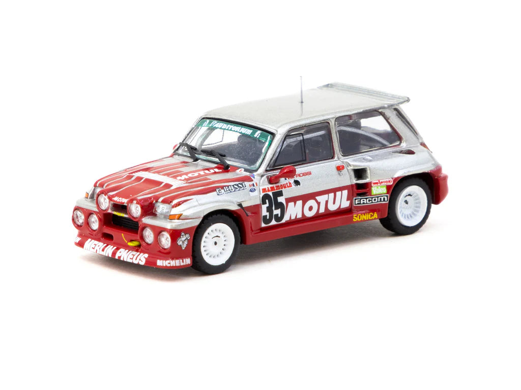 Tarmac Works 1/64 Renault 5 MAXI Turbo European Hill-Climb Championship 1987 Giovanni Rossi #35 - HOBBY64 Red & Silver