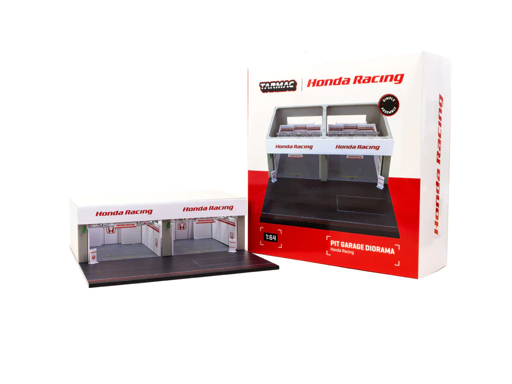 Tarmac Works 1/64 Accessories Pit Garage Diorama - Honda Racing - PARTS64