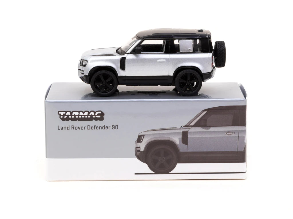 Tarmac Works 1/64 Land Rover Defender 90 Silver Metallic - GLOBAL64