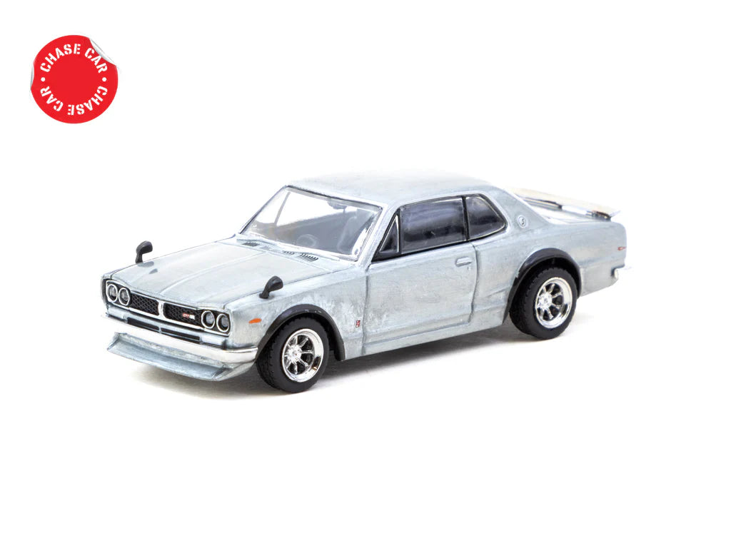 Tarmac Works 1/64 Nissan Skyline HT 2000GT-R Silver Chrome - Japan Special Edition - GLOBAL64 -T64G-043-SC