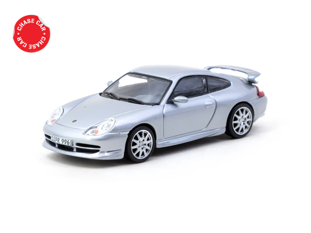 Tarmac Works X iXO Models 1/64 Porsche 911 GT3 (type 996) Silver - GLOBAL64 - T64G-069-SL