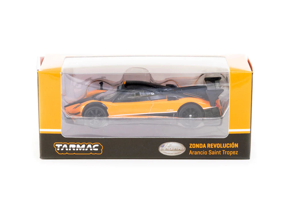 Tarmac Works 1/64 Pagani Zonda Revolución Arancio Saint Tropez - GLOBAL64 Orange & Black
