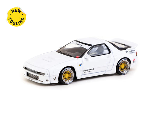 Tarmac Works x Road64 1/64 Pandem Mazda RX-7 FC3S White - Hobby64