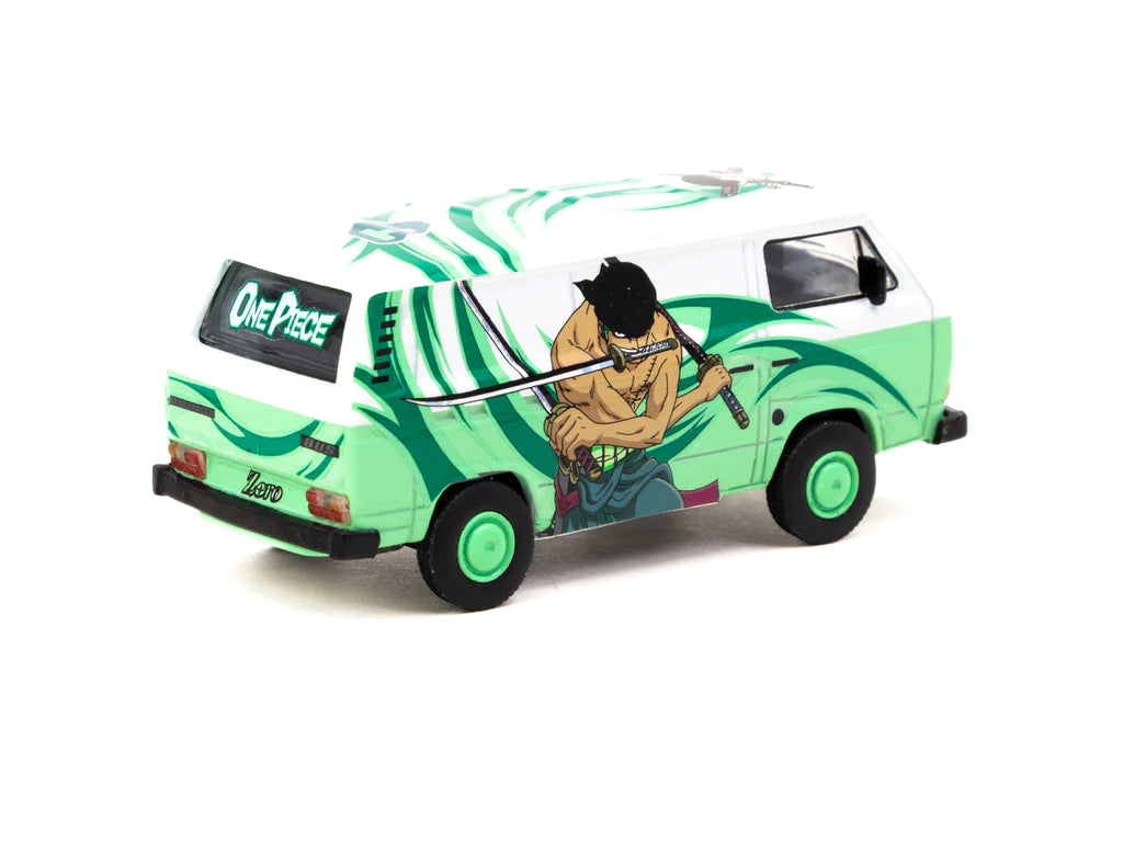 Tarmac Works 1/64 x One Piece Model Car Collection VOL.1 COLLAB64 Zoro VWT3 Panel Van Green - Open Box