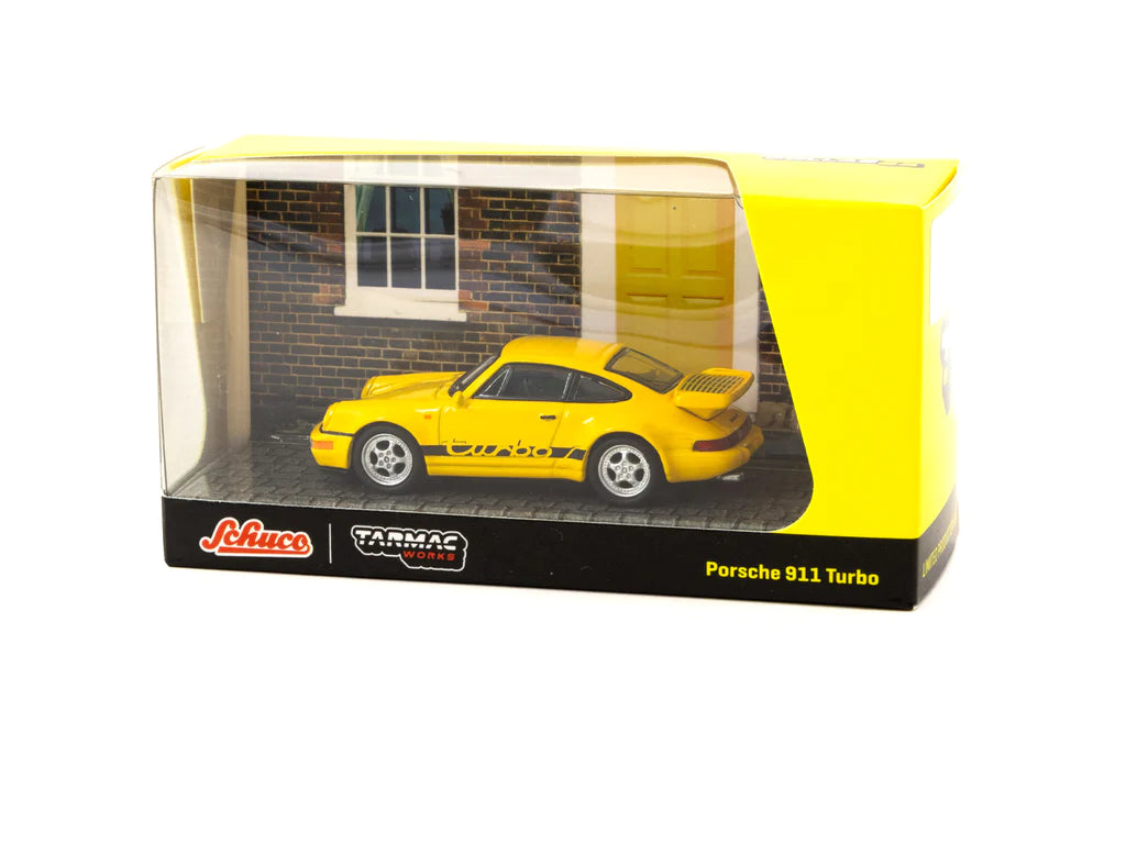 Schuco X Tarmac Works 1/64 Porsche 911 Turbo Yellow - COLLAB64