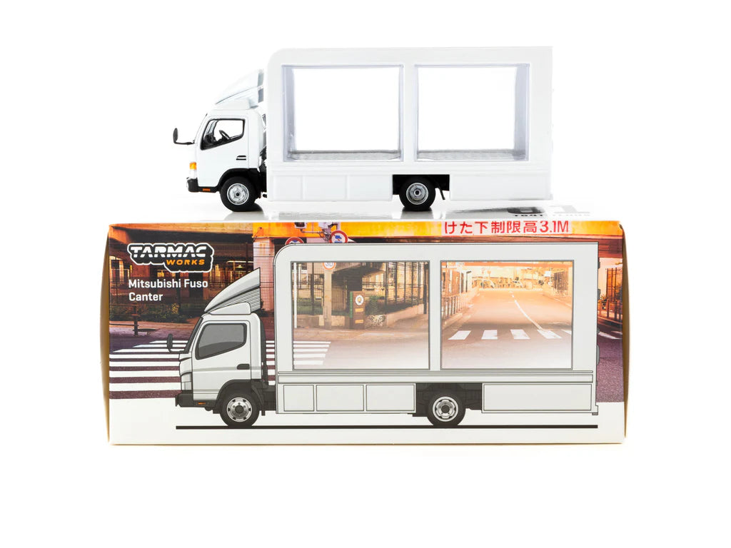 Tarmac Works 1/64 Mitsubishi Fuso Canter Mobile Display Truck - TRUCK64 White