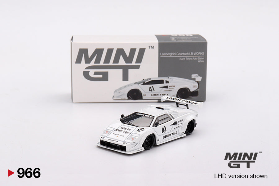 Mini GT 1/64 Lamborghini Countach LB-WORKS 2024 Tokyo Auto Salon White