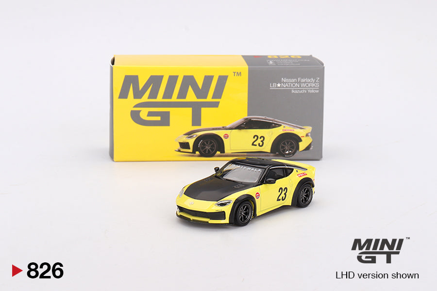 Mini GT 1/64 Nissan Z LB★NATION WORKS Ikazuchi Yellow