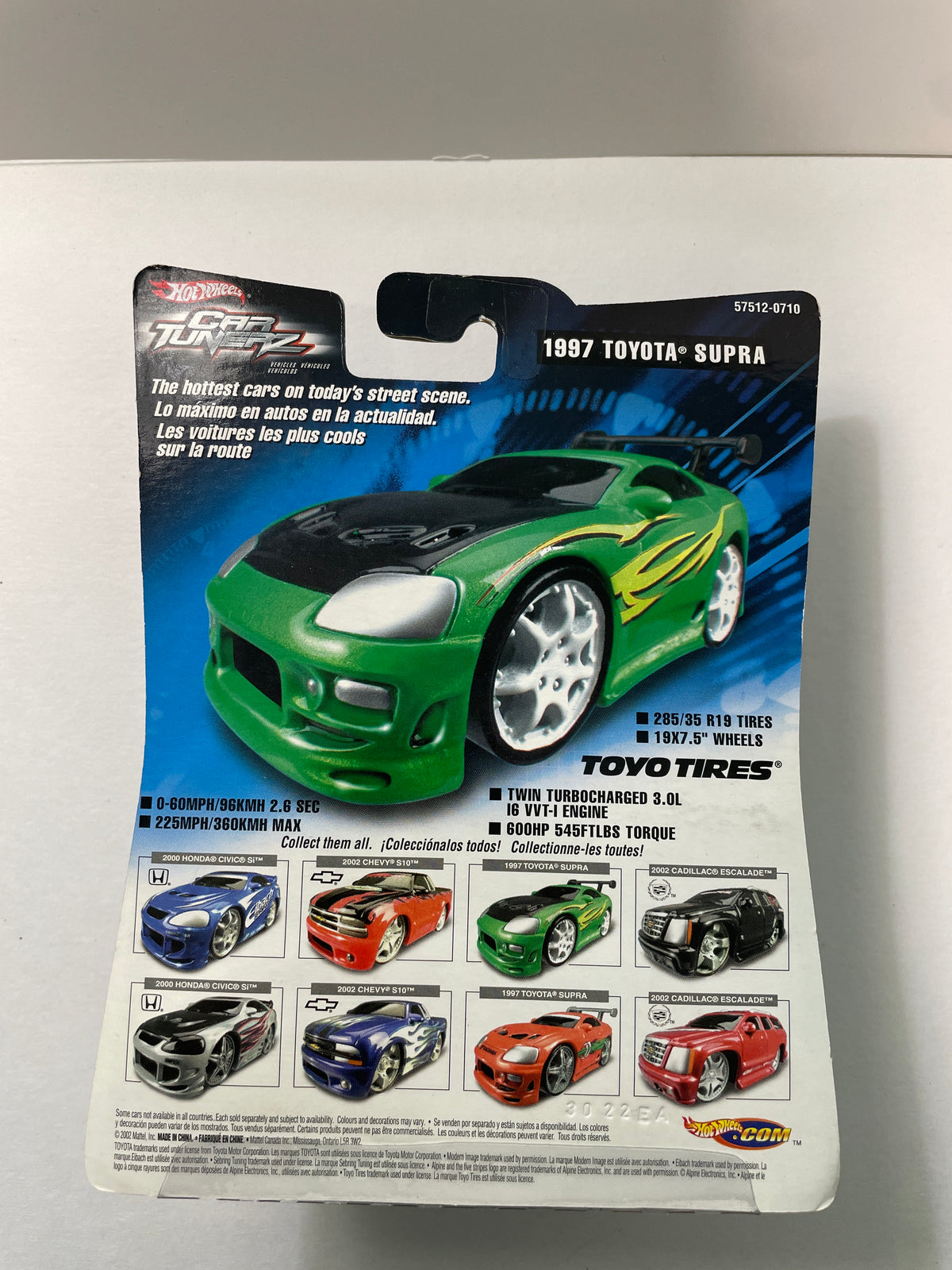 Hot Wheels 1/64 Car Tunerz 1997 Toyota Supra Green - 57512-0710 - Damaged Box