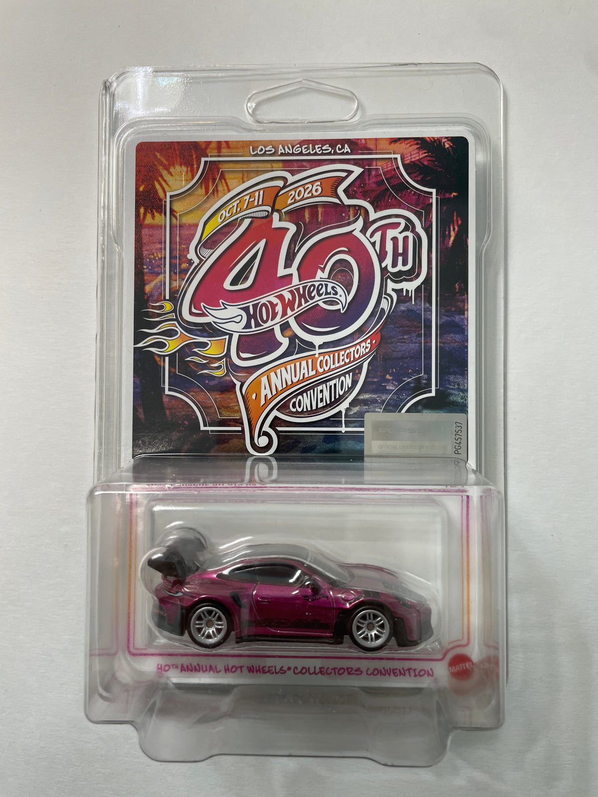 Hot Wheels 1/64 40th Annual Collectors Convention Los Angeles 2022 Porsche 911 GT3 RS Low Number #262 Pink - JKC02-0910