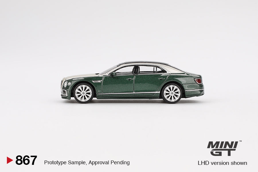Mini GT 1/64 Bentley Flying Spur White Sand Verdant Green