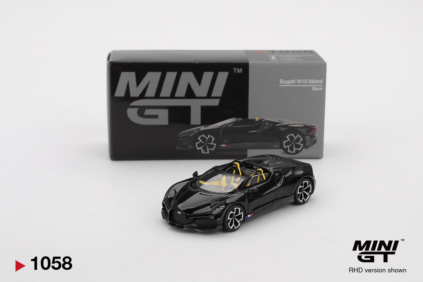 Mini GT 1/64 Bugatti W16 Mistral Black - MGT01058