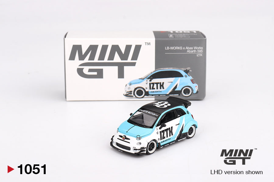 Mini GT 1/64 LB-WORKS x Abas Works Abarth 595 IZTK Blue & White - MGT01051