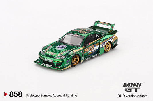 Mini GT 1/64 Nissan Silvia S15 LB-Super Silhouette LBWK 2024 Fausto Racing Green