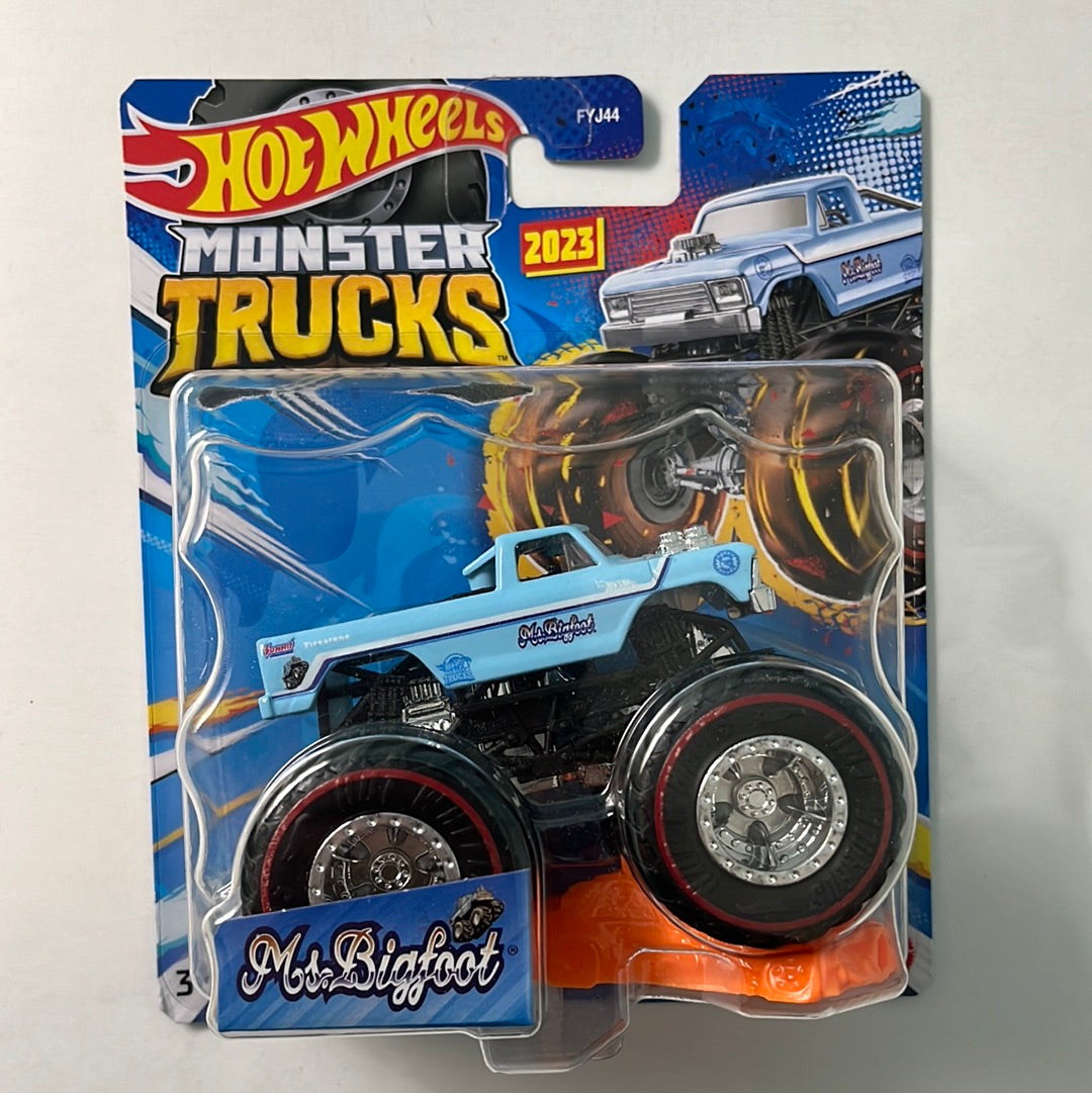【最終金額】トレジャーハント ホットウィール Ms.Bigfoot 水色 Hot Wheels 1/64 Monster Trucks Treasure Hunt Ms. Bigfoot