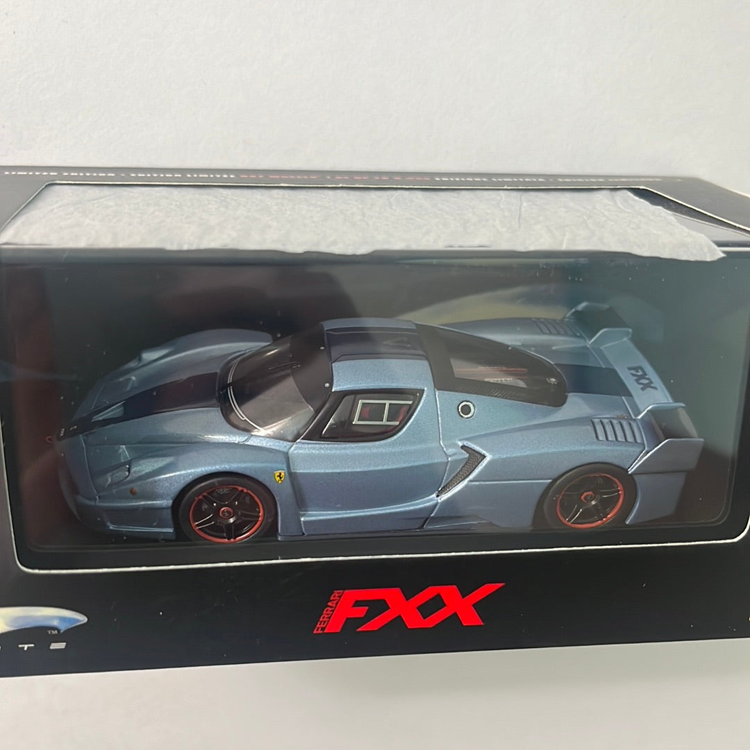 1/43 Hot Wheels Elite 2006 Ferrari FXX Turquoise w/ blue stripe - Damaged Box