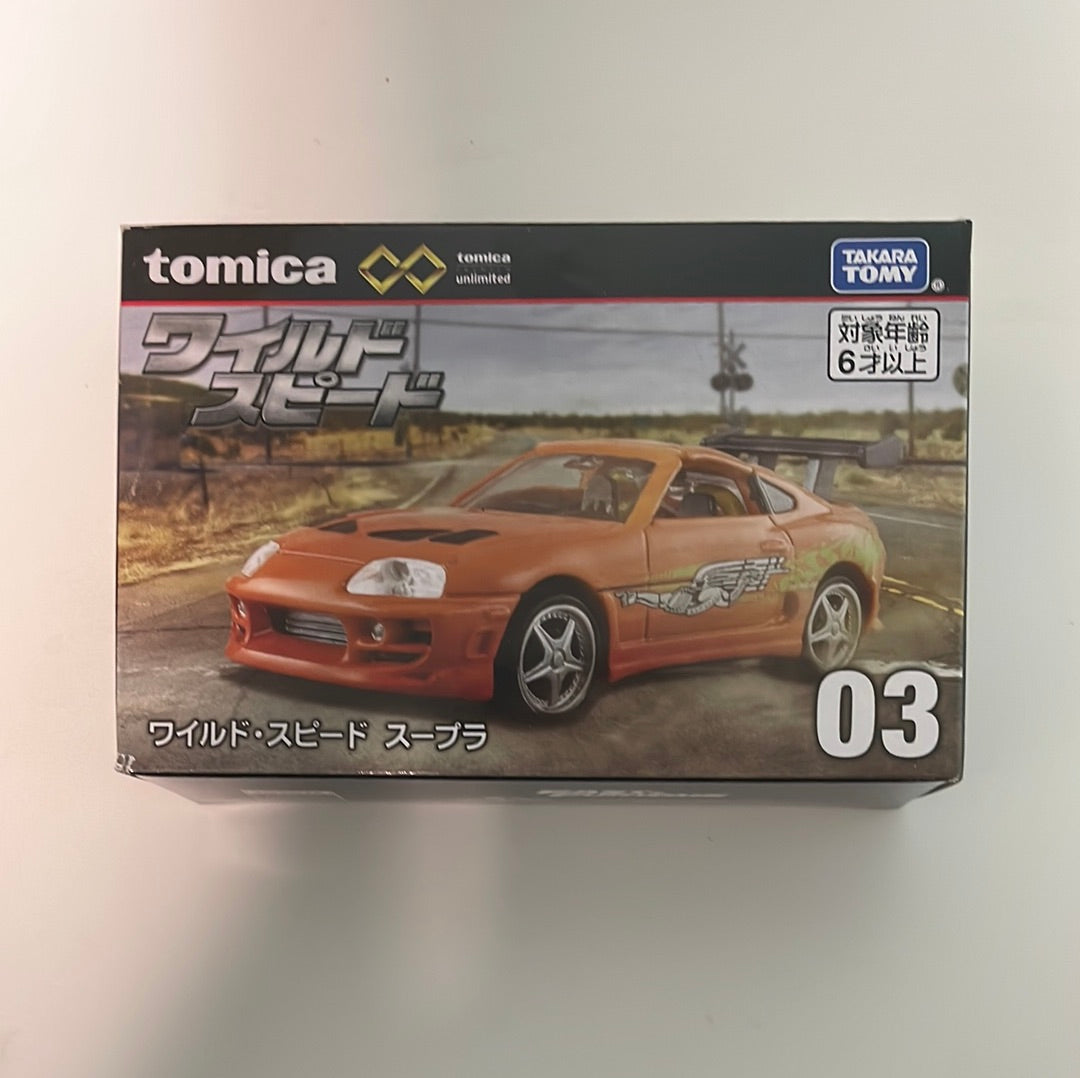 Tomica Premium Unlimited 1/64  03 The Fast and the Furious Toyota Supra Orange
