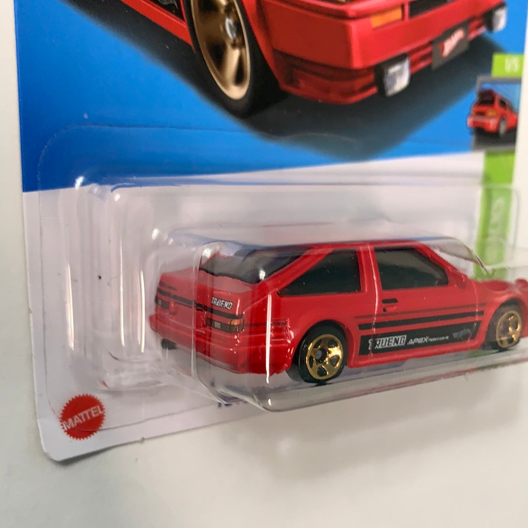 Hot Wheels 1/64 Toyota AE86 Sprinter Trueno Red - Damaged Card