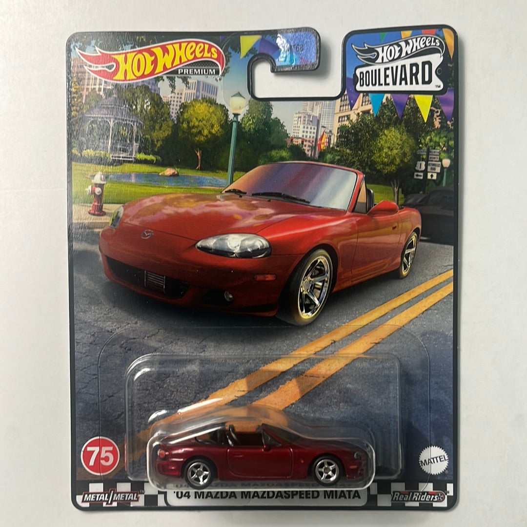 ‘04 MAZDA SPEED MX-5 MIATA ホットウィール　Blvd Hot Wheels 1/64 Boulevard Mix Q '04 Mazda Mazdaspeed Miata Red