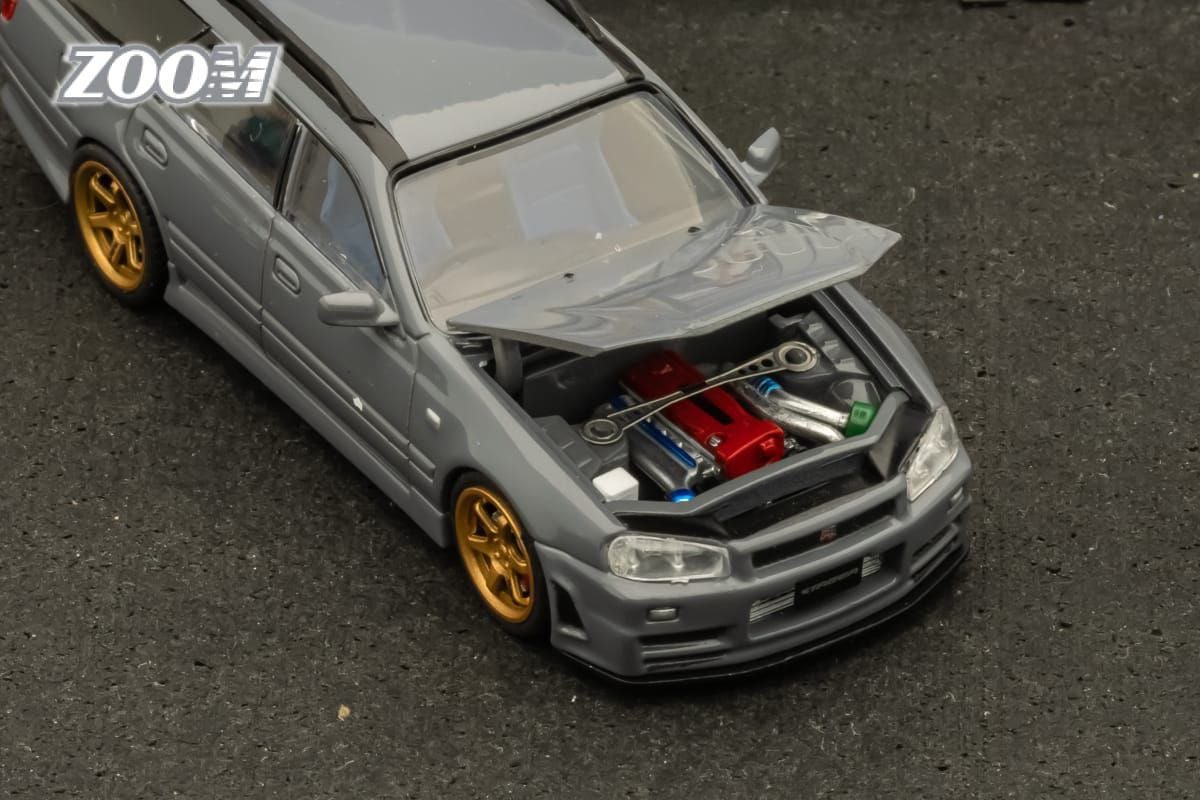 1/64 Zoom Nissan Stagea R34 Grey