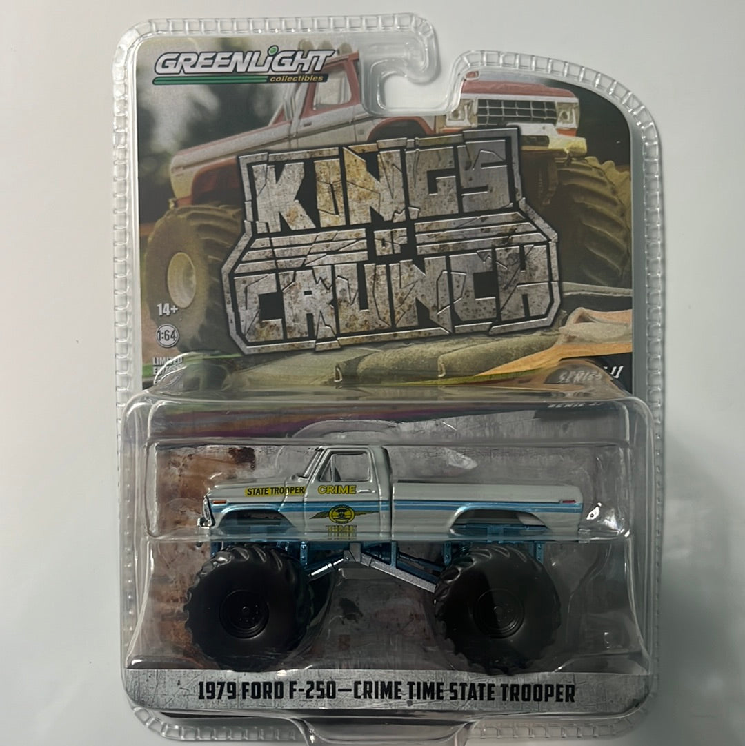 1/64 Greenlight Kings of Crunch Series 11 1979 Ford F-250 Crime Time State Trooper