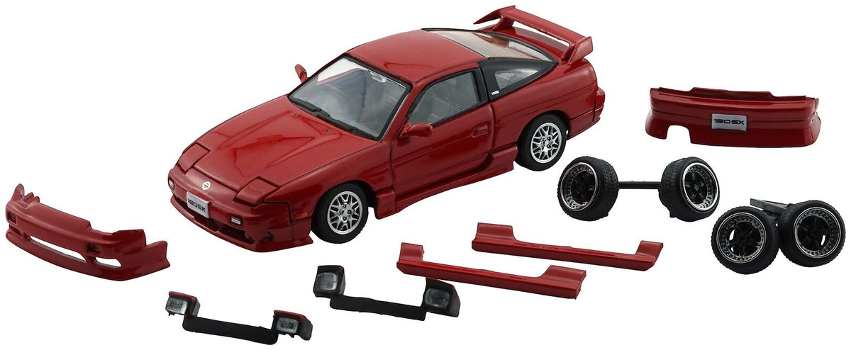 BM Creations 1/64 Nissan 180SX PRS13 Red w/ Extra Bodykit & Wheels