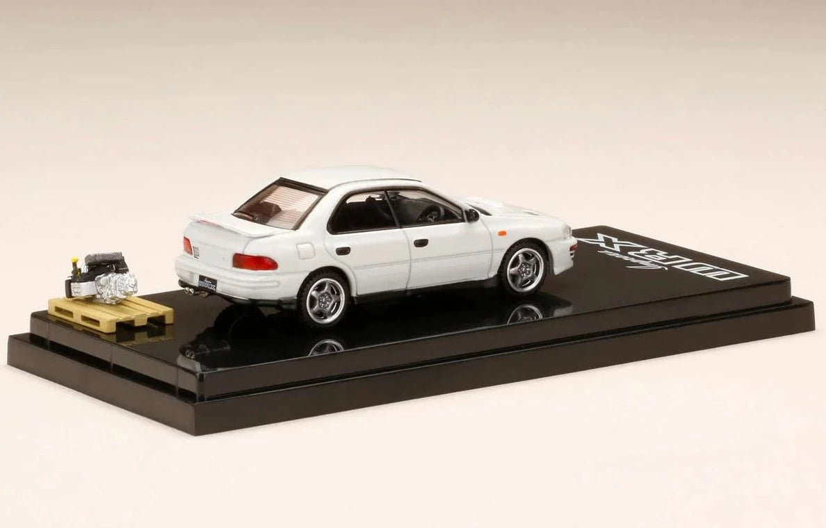 Hobby Japan 1/64 Subaru Impreza WRX (GC8) 1992 Feather White w/ Engine Display Model