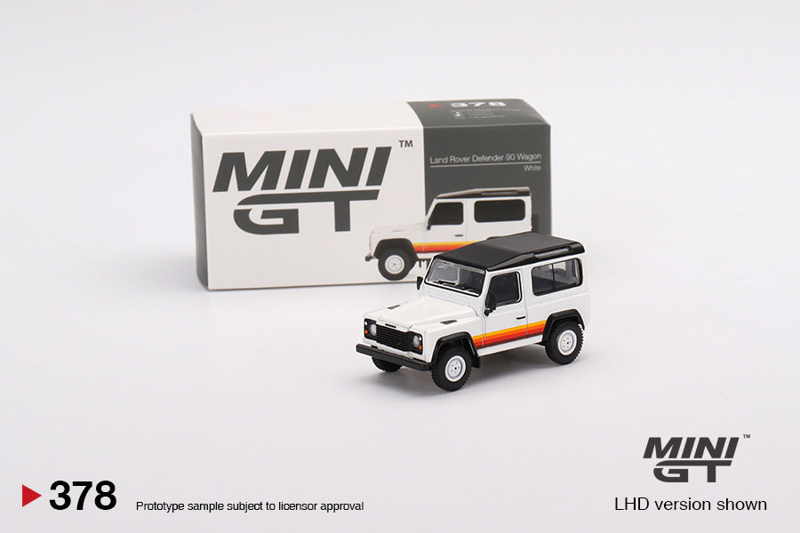 Mini GT 1/64 Land Rover Defender 90 Wagon White