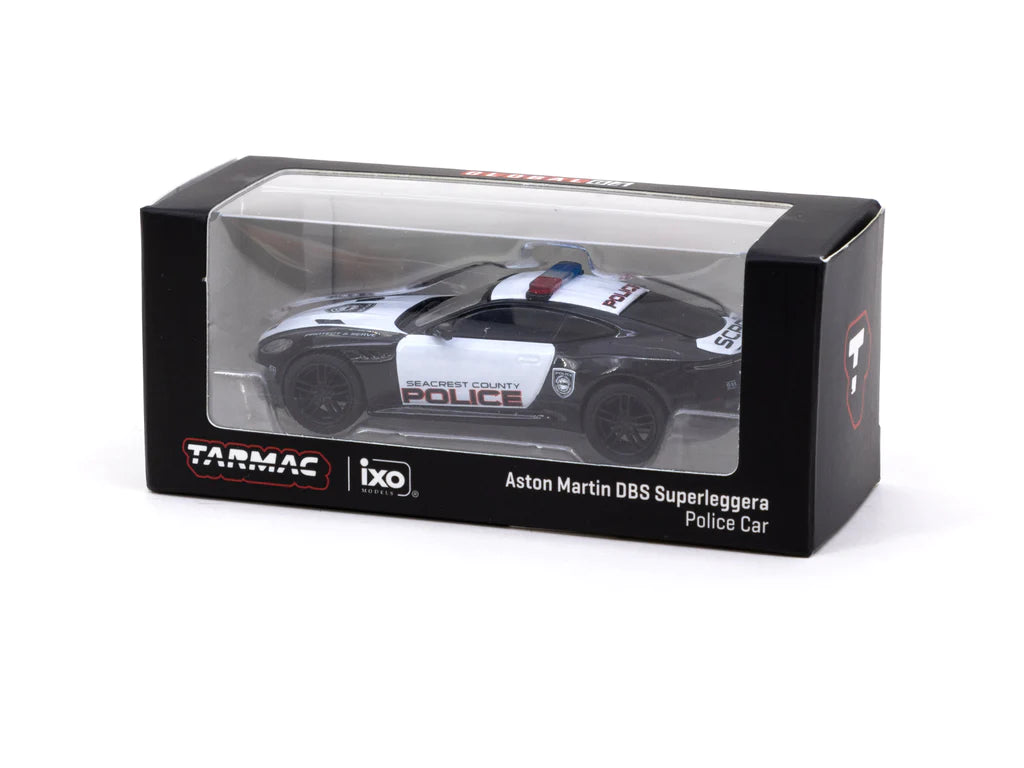 Tarmac Works Global64 1/64 Aston Martin DBS Superleggera Police Car Black & White
