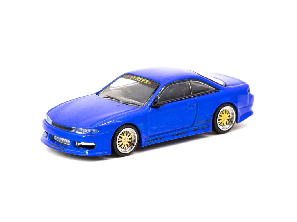 Tarmac Works Global64 1/64 Nissan Silvia S14 Blue Metallic Vertex
